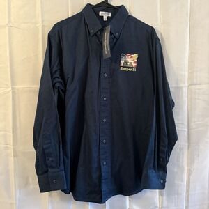 VTG Bradford Exchange button Shirt Mens L Semper Fi Marines Veteran America USMC